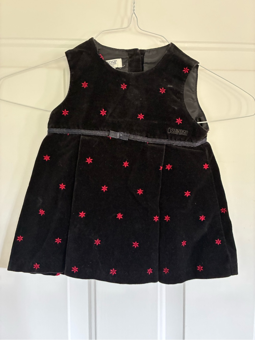 OshKosh B'gosh Black Velvet Dress with Red Star Accents